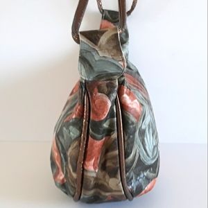 Paisley Embossed Leather Shoulder Bag Made in USA Vintage